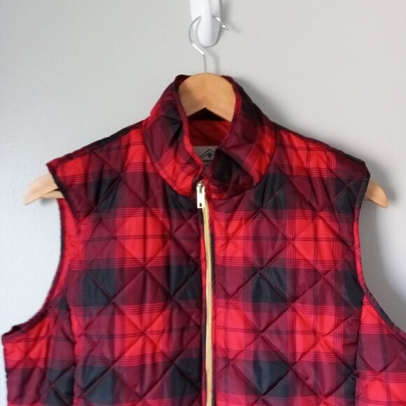 Vintage St. John's Bay Black and Red Puffer Sleeveless Zipper Jacket - Picture 3 of 6